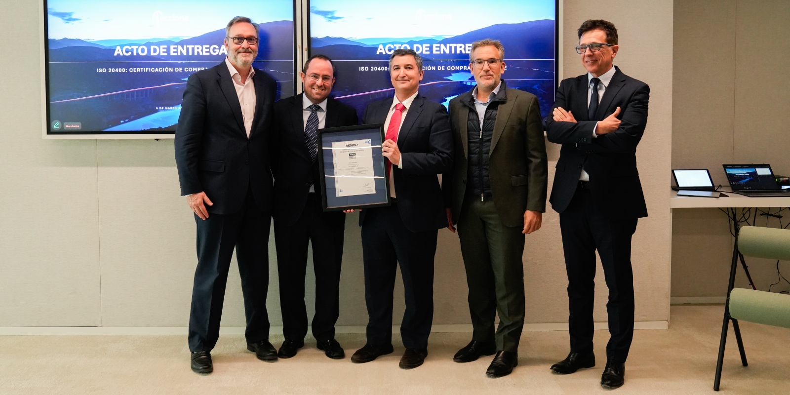 ACCIONA obtains AENOR’s ISO 20400 certificate for Sustainable Procurement